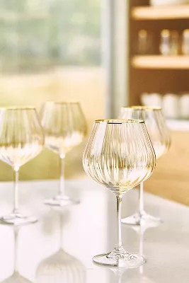 Waterfall Red Wine Glasses, Set of 4 | Anthropologie (US)