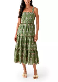 Crown & Ivy™ Women's Sleeveless Scallop Printed Midi Dress | Belk