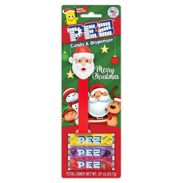 PEZ Candy, Christmas Candy Dispenser, 3 Refills, 1 Count, 0.87 oz - Walmart.com | Walmart (US)