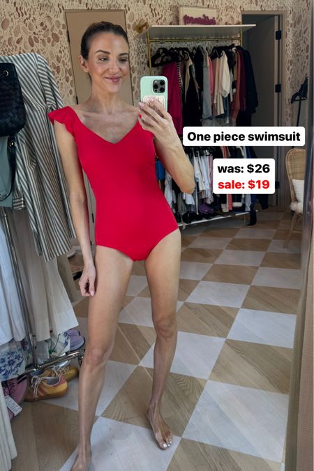 Red one piece swimsuit. On sale! ☀️ size small

#LTKSwim #LTKFindsUnder50 #LTKSaleAlert