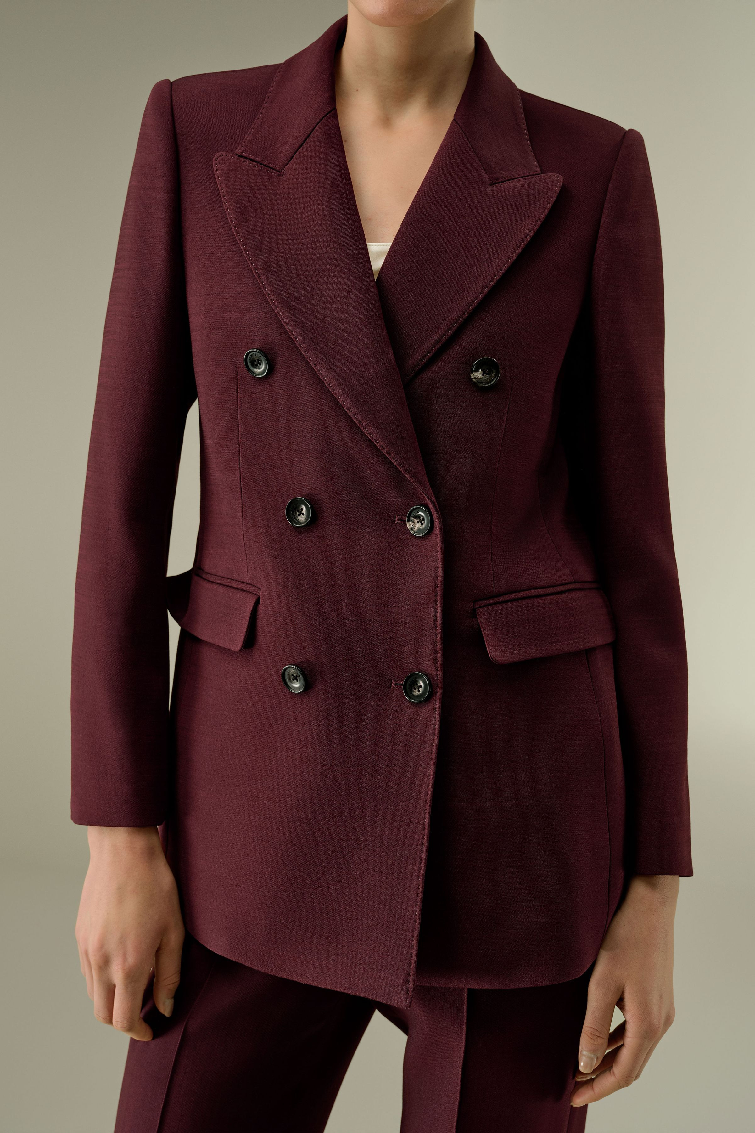 Double Breasted Lapel Blazer | LilySilk