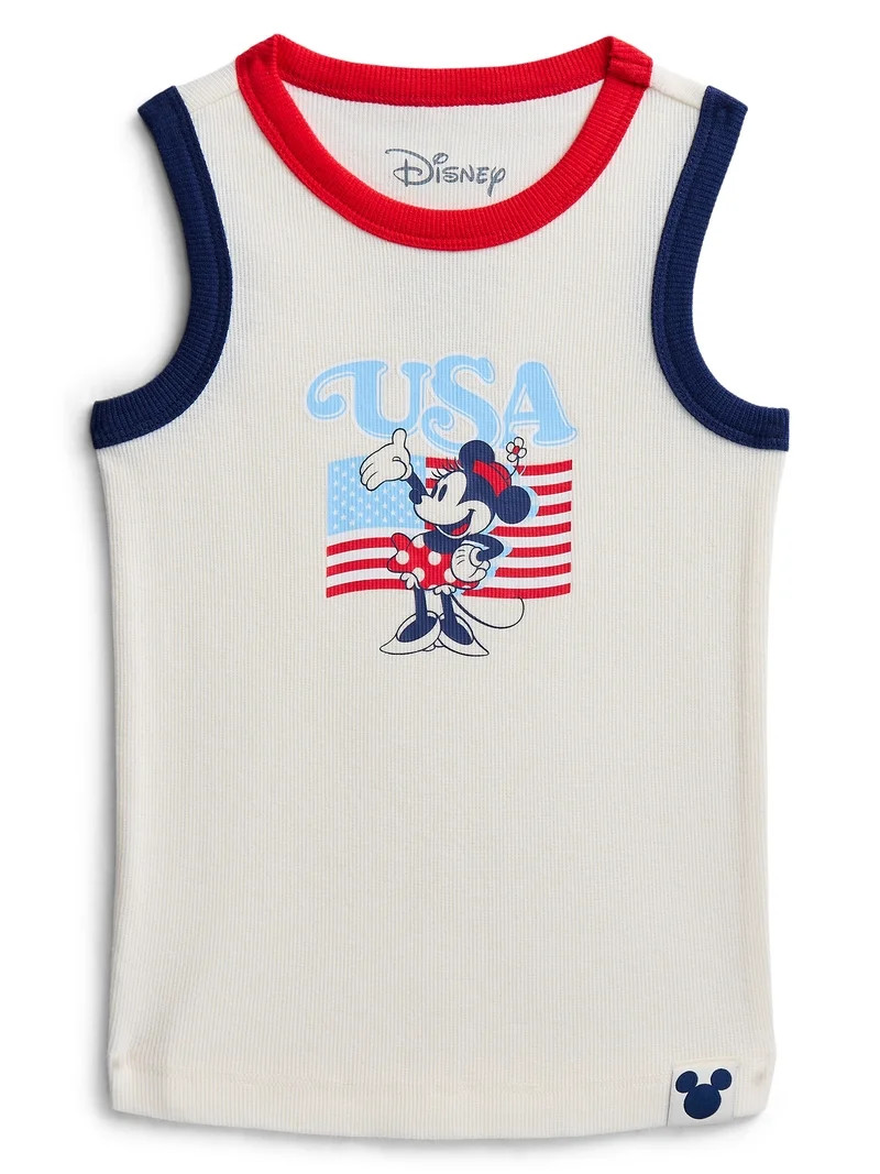 Disney Minnie Mouse Toddler Girls American Flag Graphic Tank Top, Sizes 12M-5T | Walmart (US)