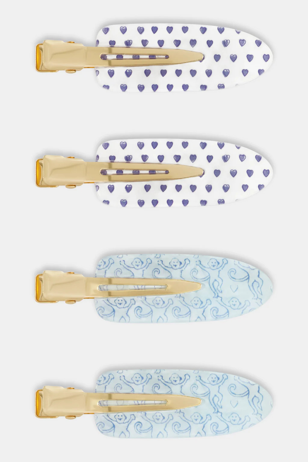 Hearts/Monkeys Makeup Clips | Roller Rabbit