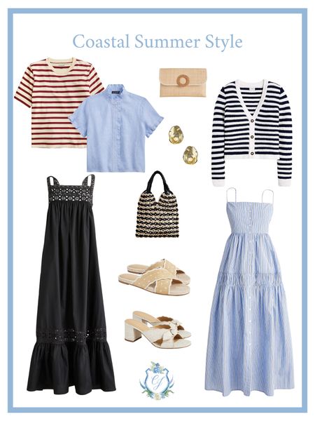 Coastal Summer Style 🐚  

Coastal Style, New England Style, Cape Cod Style, Coastal Grandmother, Coastal Granddaughter, Black Dress, Blue Coastal Dress