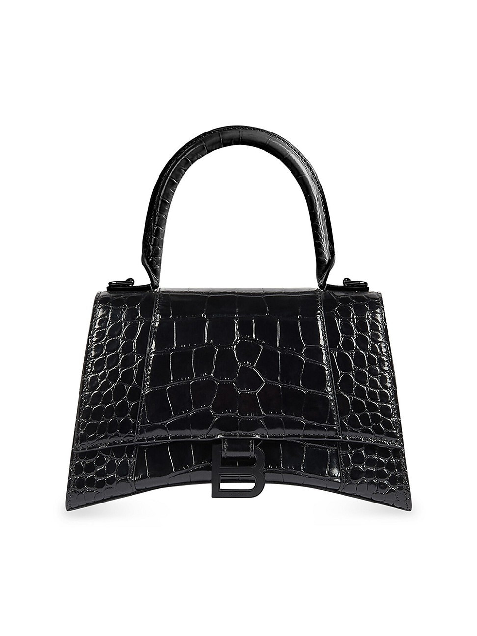 Women's Hourglass Small Handbag Crocodile Embossed - Black | Saks Fifth Avenue