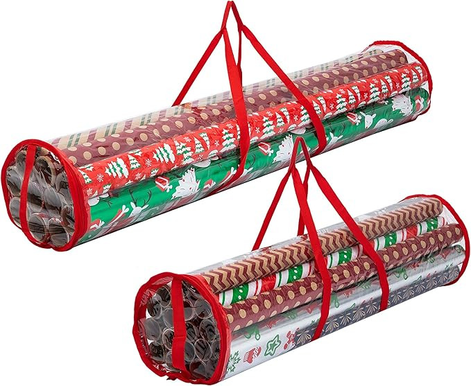 Joiedomi Clear Gift Wrap Organizers Set, Christmas Wrapping Paper Storage Bag Wrapping Paper Hold... | Amazon (US)