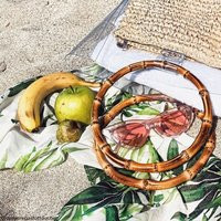 Clear Purse, Stadium Bag, Trending Now, College Student Gift, Game Day Pvc Purse With Bamboo Handles | Etsy (US)