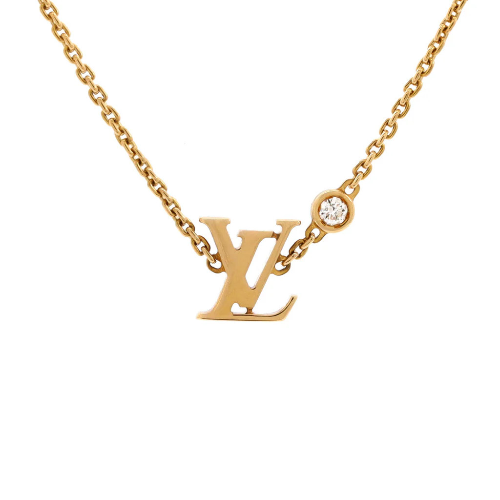 Idylle Blossom LV Pendant Necklace 18K Yellow Gold with Diamond | Rebag