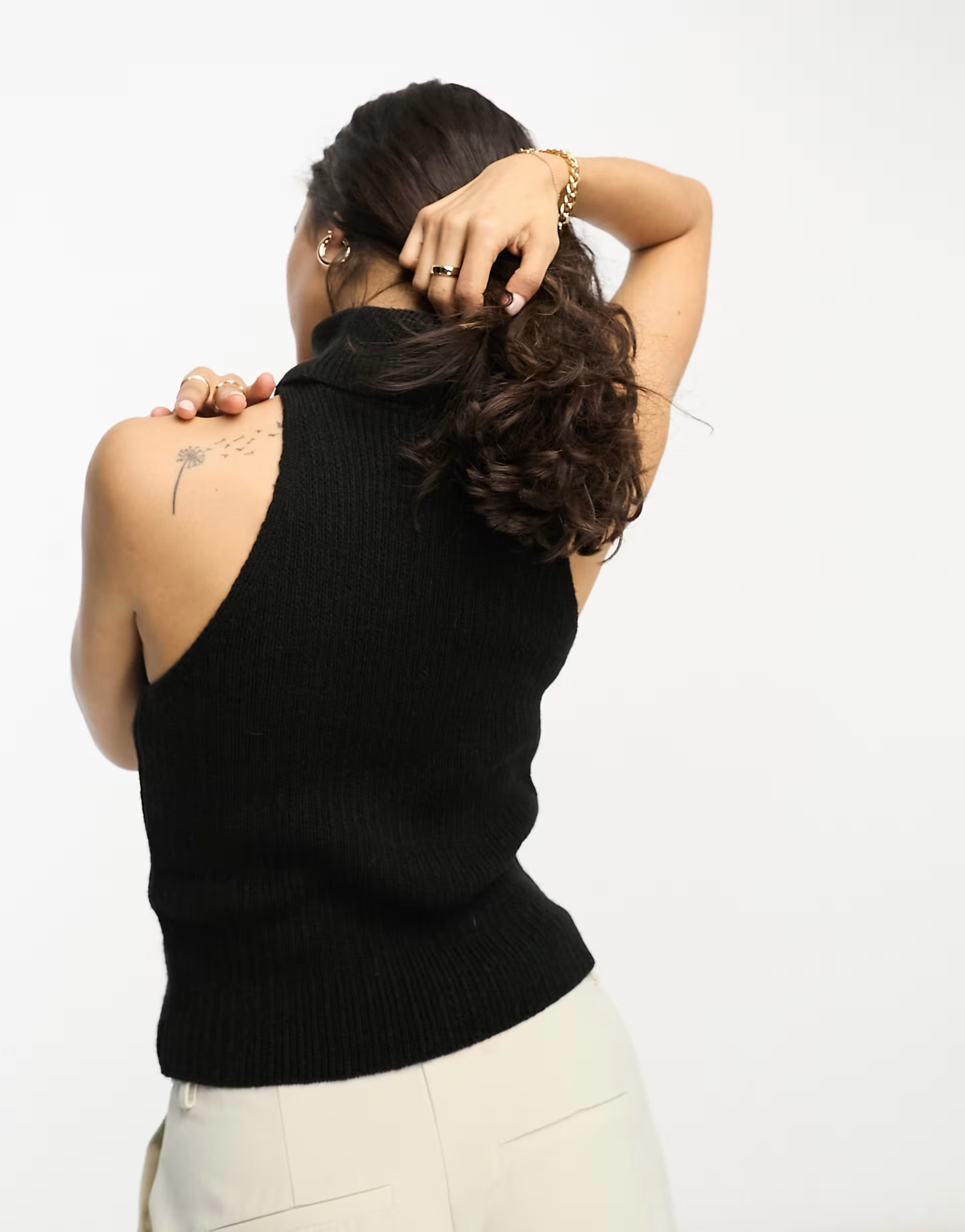 ASOS DESIGN knitted sleeveless top with turtle neck in black | ASOS (Global)