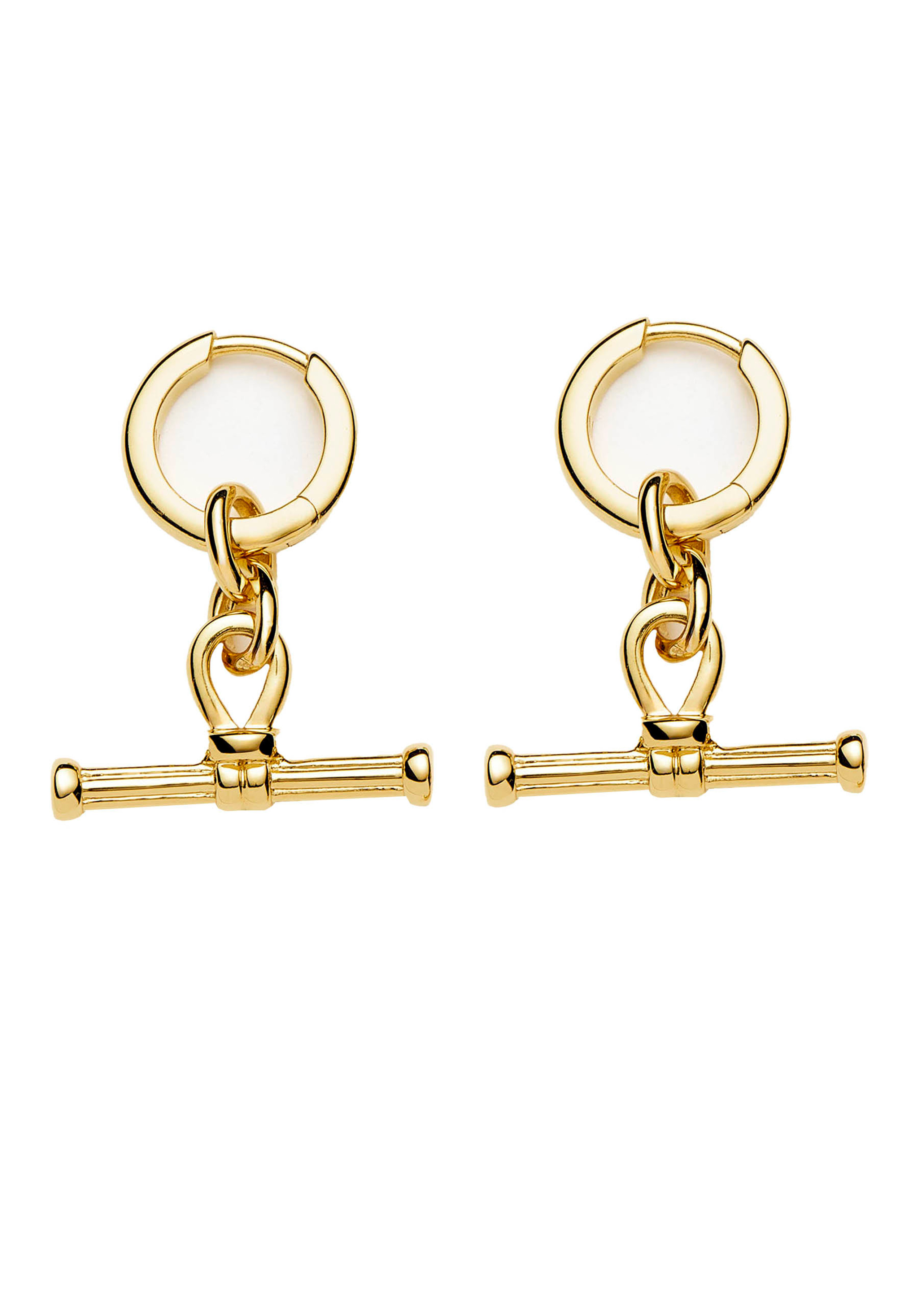T-bar 18ct gold plated drop earrings | Harvey Nichols
