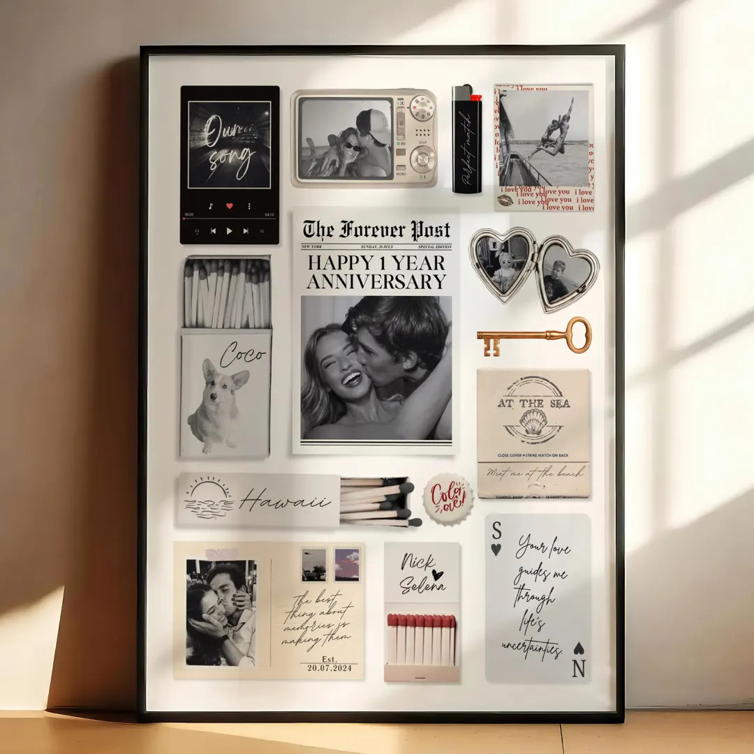 Custom Matchbox Art Template DIY Canva Matchbook Poster First Anniversary Gift for Boyfriend or G... | Etsy (US)