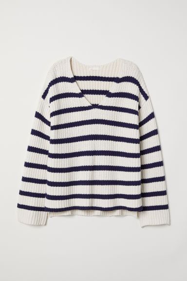 H & M - Rib-knit Sweater - White | H&M (US + CA)