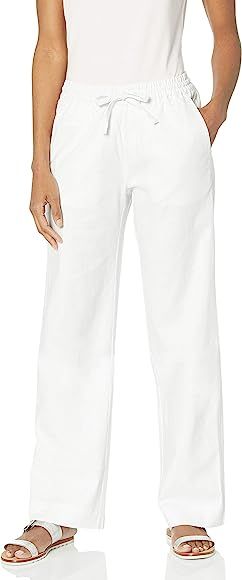 Amazon Brand - 28 Palms Women's Stretch Linen Pant with Drawstring | Amazon (US)