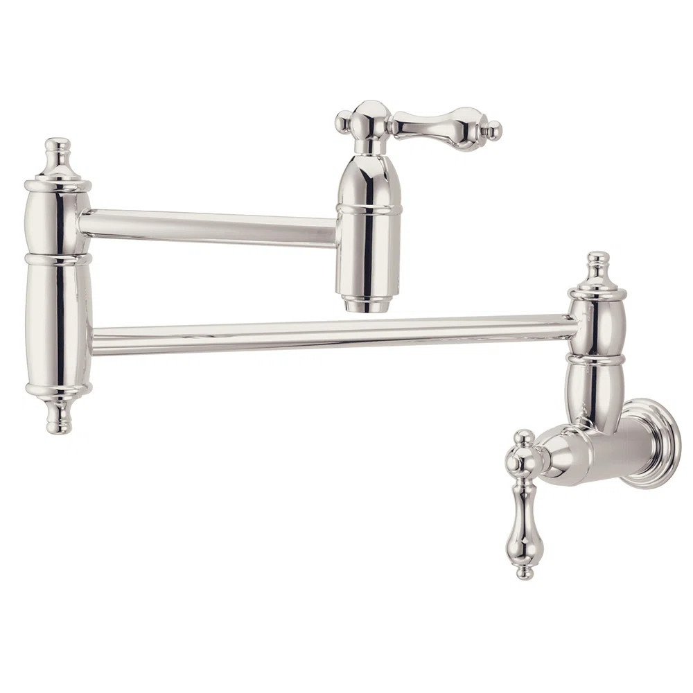 Kingston Brass Restoration Two-Handle 1-Hole Wall Mount Pot Filler Faucet KS3106AL | Wayfair North America