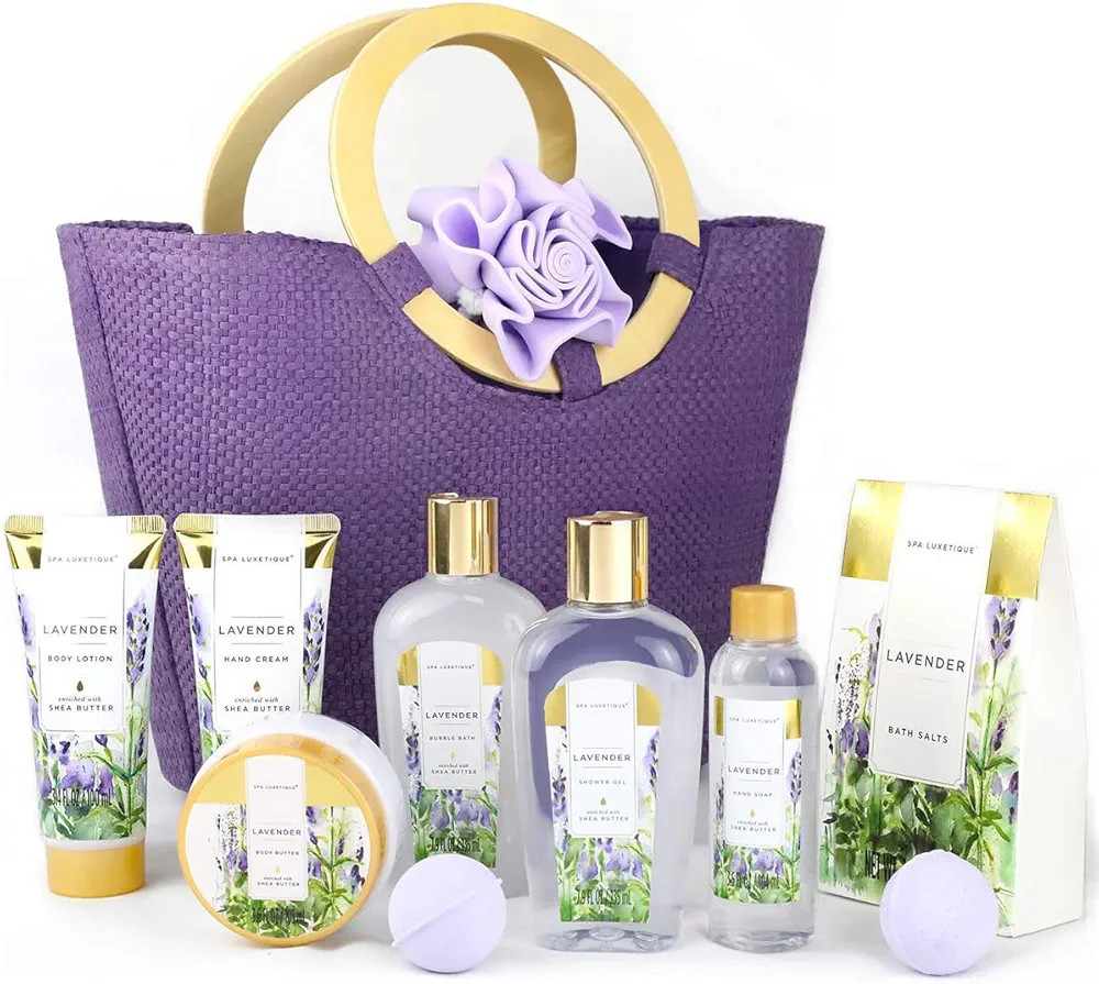 Spa Luxetique Gift Baskets for Women, Spa Gifts for Women - 10pcs Lavender Bath Gifts with Bath B... | Amazon (US)