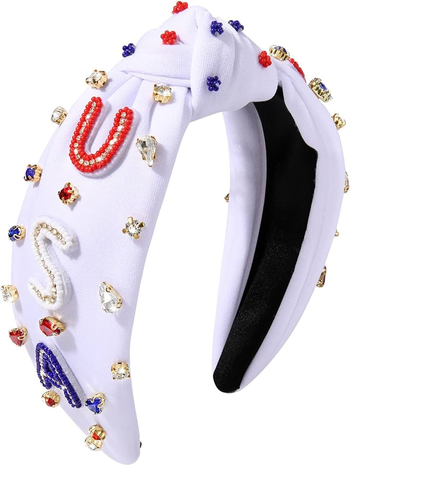 MOLOCH American Flag Headband 4th of July Headband Red White Blue USA Stripe Knotted Headband for... | Amazon (US)