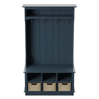 Twin Star Home Fontana Blue Hall Tree with Baskets SB6857-PP02 - The Home Depot | The Home Depot