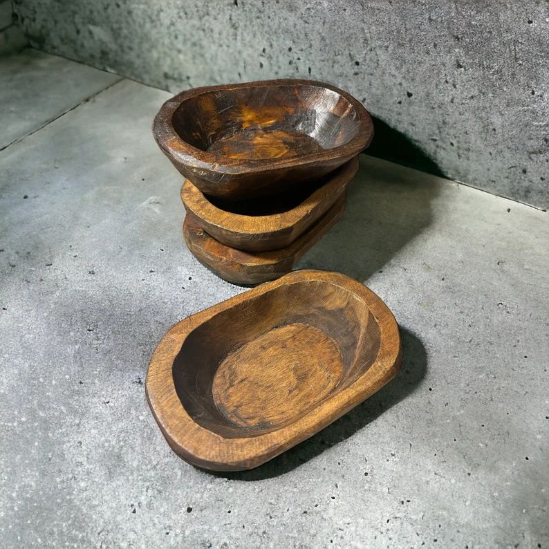 Hand-carved Mini Wood Dough Bowl Primitive Wood Dough Bowl Rustic Wood Dough Bowl - Etsy | Etsy (US)