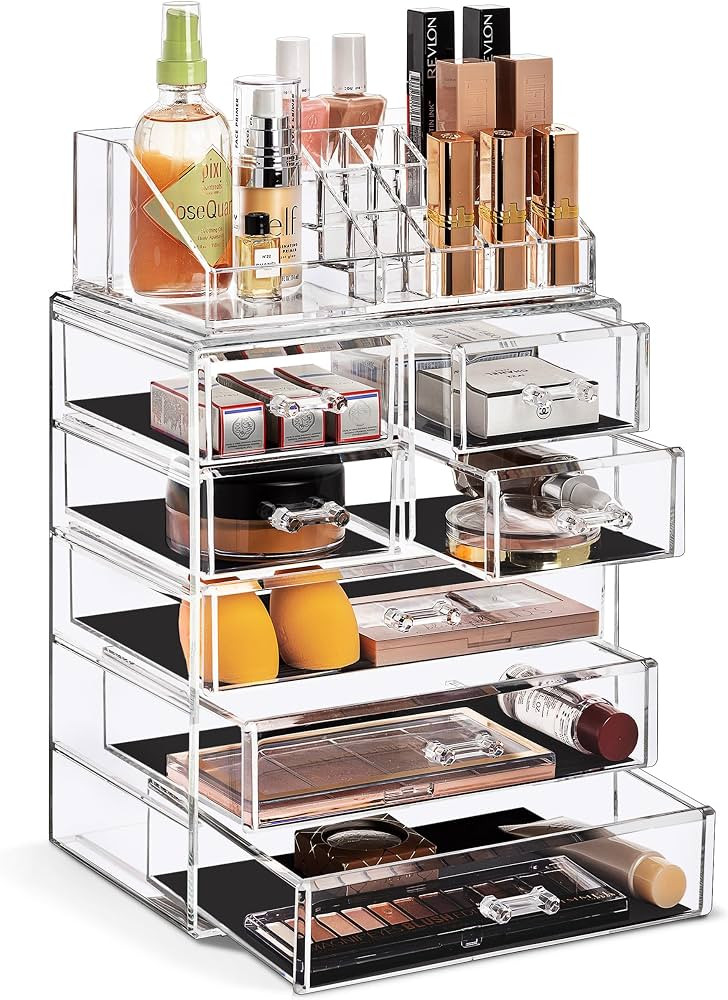 Sorbus Acrylic Makeup Organizer Set, 7-Drawer Vanity & Countertop Cosmetic Storage with Small & W... | Amazon (US)