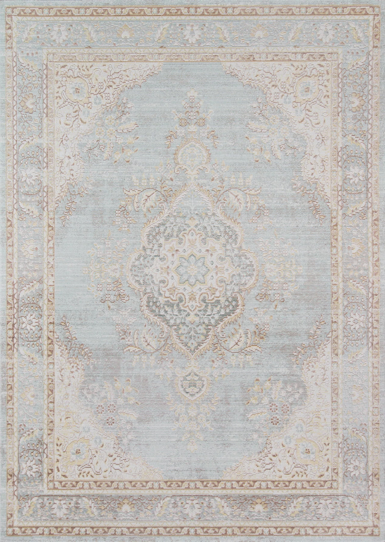 Bungalow Rose Vierzon Oriental Power Loom Blue Rug & Reviews | Wayfair | Wayfair North America