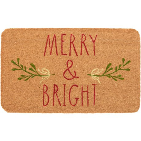 Rae Dunn Merry and Bright Coir Doormat - 18x30”, Natural | Sierra