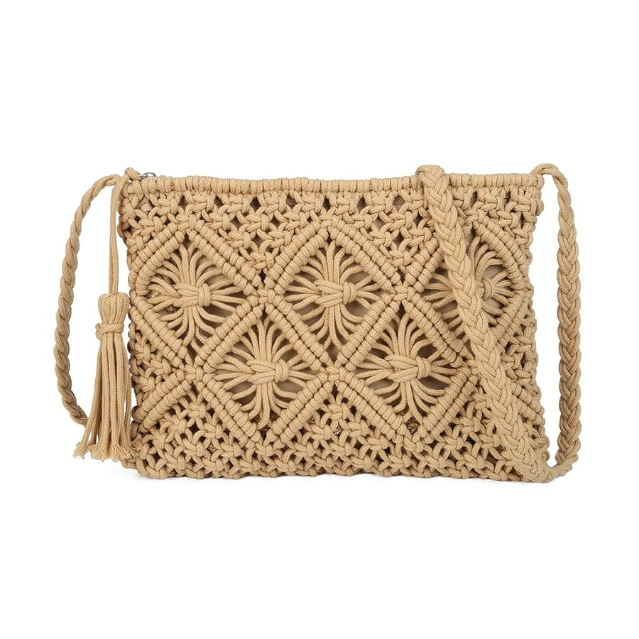 Gladdon Bohemian Small Crossbody Bag for Women Stylish Woven Shoulder Purses with Tassel | Amazon (US)