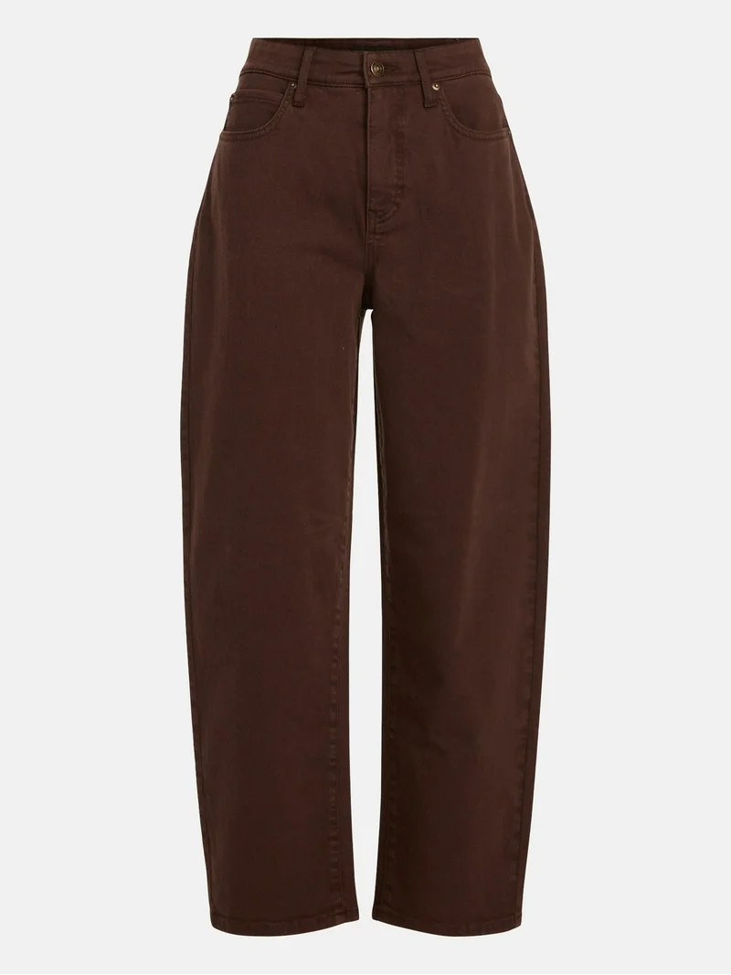 Free Assembly Women's and Women's Plus Barrel Leg Jeans, 26.5" Inseam, Sizes 0-26 | Walmart (US)