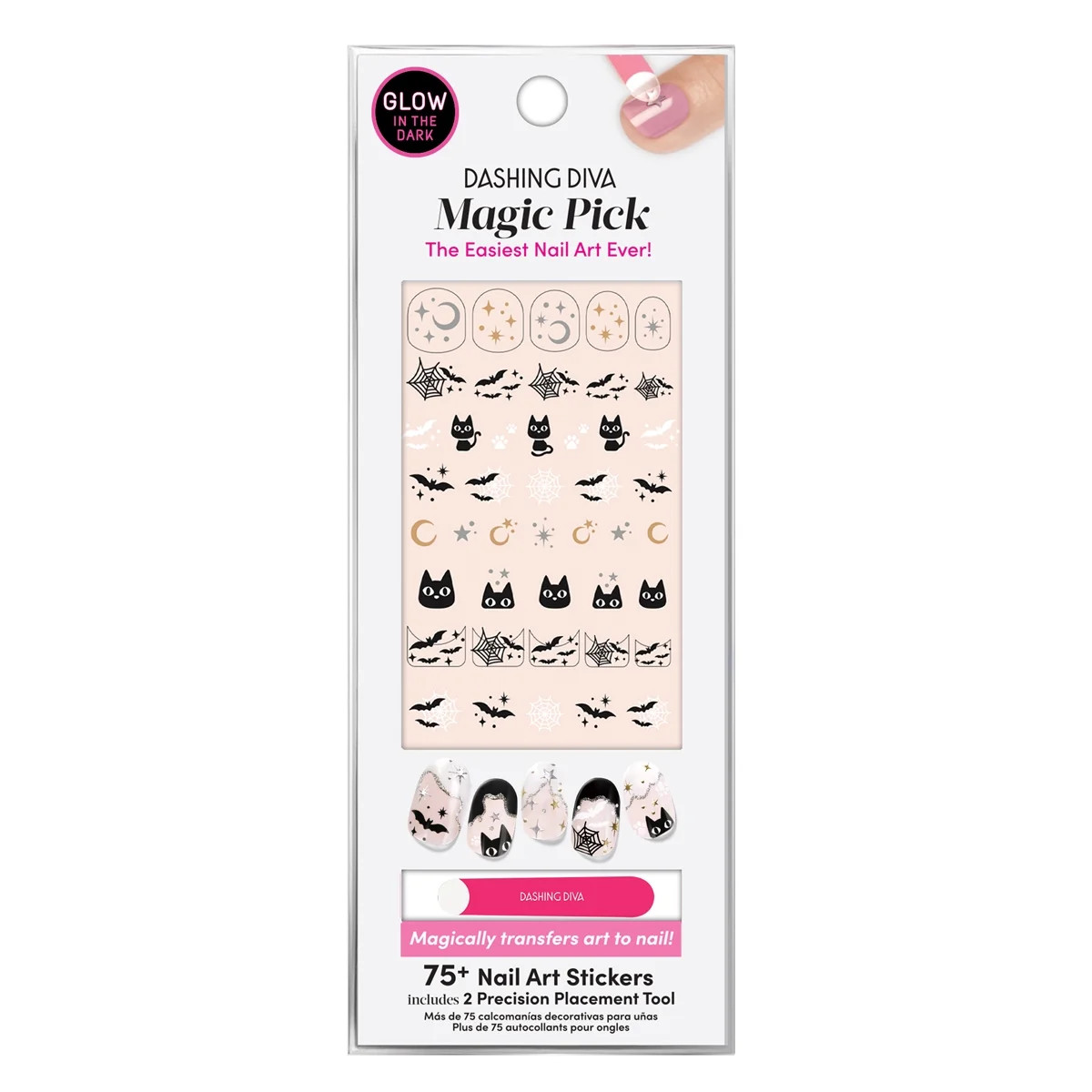 Dashing Diva Halloween Magic Pick 3D Nail Art Stickers, Good Witch, 75ct | Walmart (US)