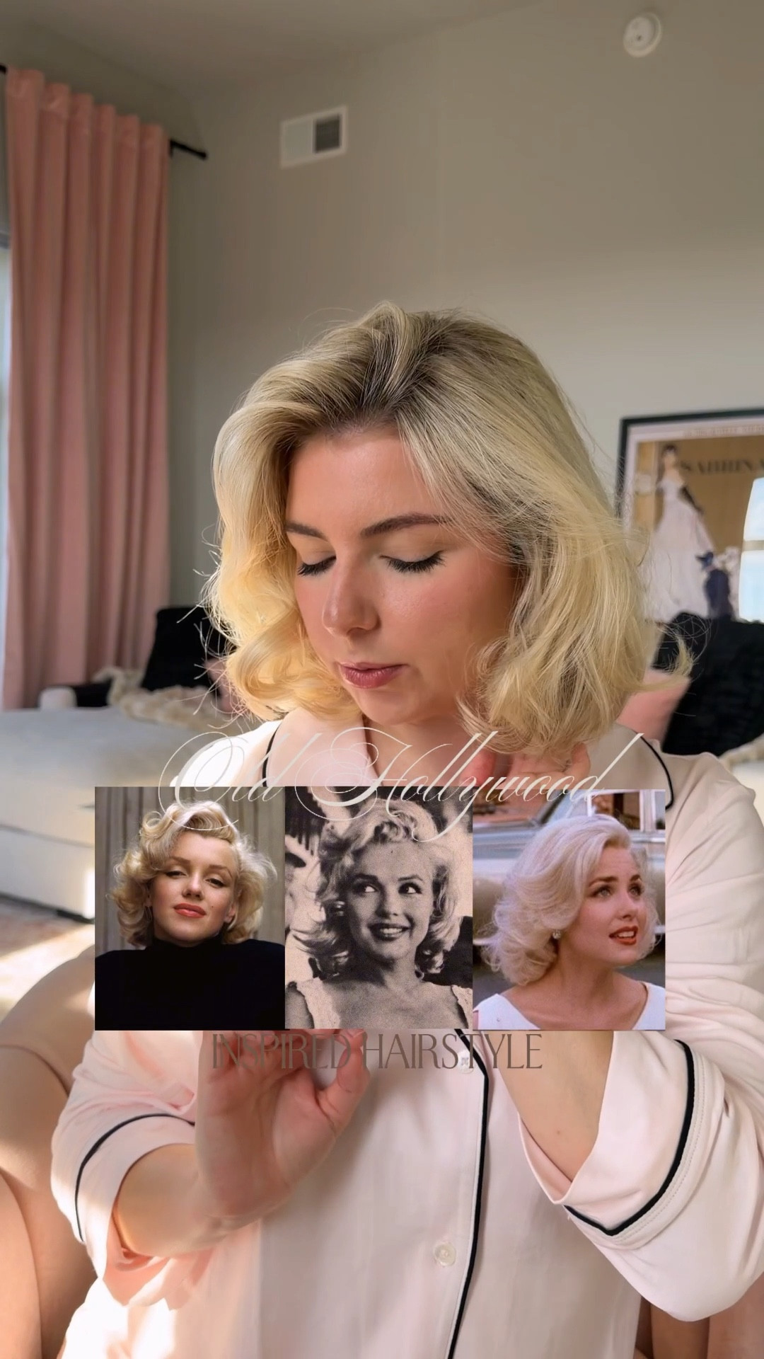Old Hollywood glam and Marilyn Monroe inspired hairstyle for short hair! #hairtutorial 

#LTKgrwm #LTKBeauty #LTKmorningroutine