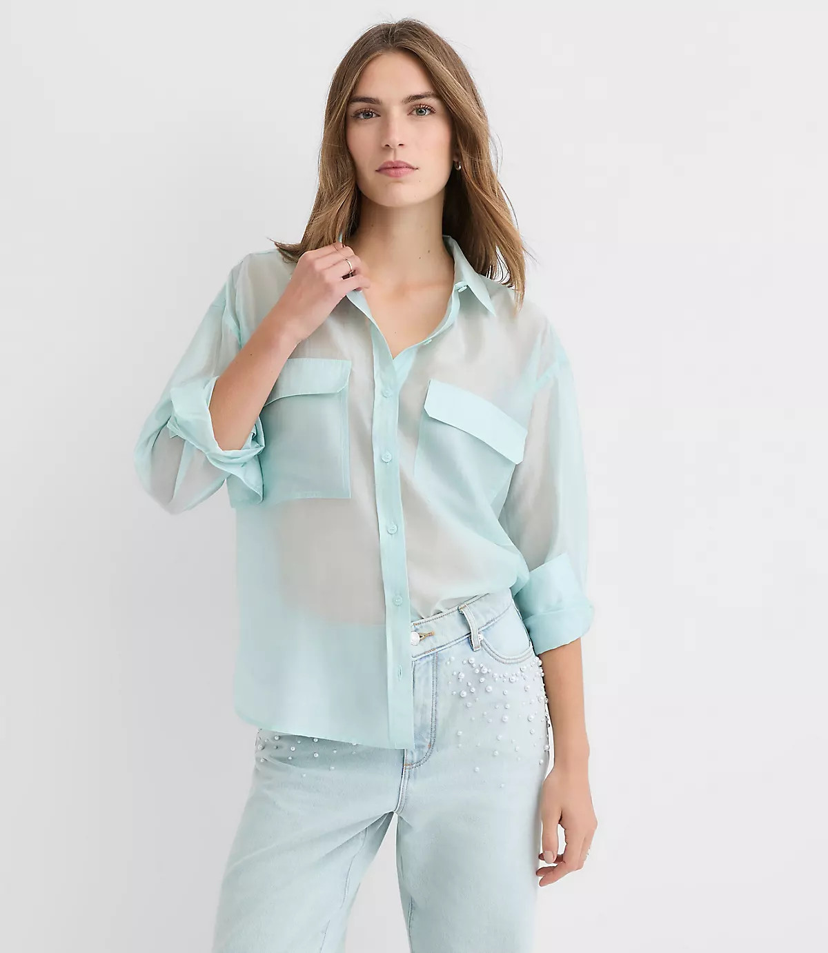 Sheer Utility Everyday Shirt | LOFT