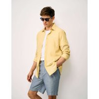 Crew Clothing Regular Fit Cotton Linen Blend Shirt Yellow Mix | Marks & Spencer (UK)