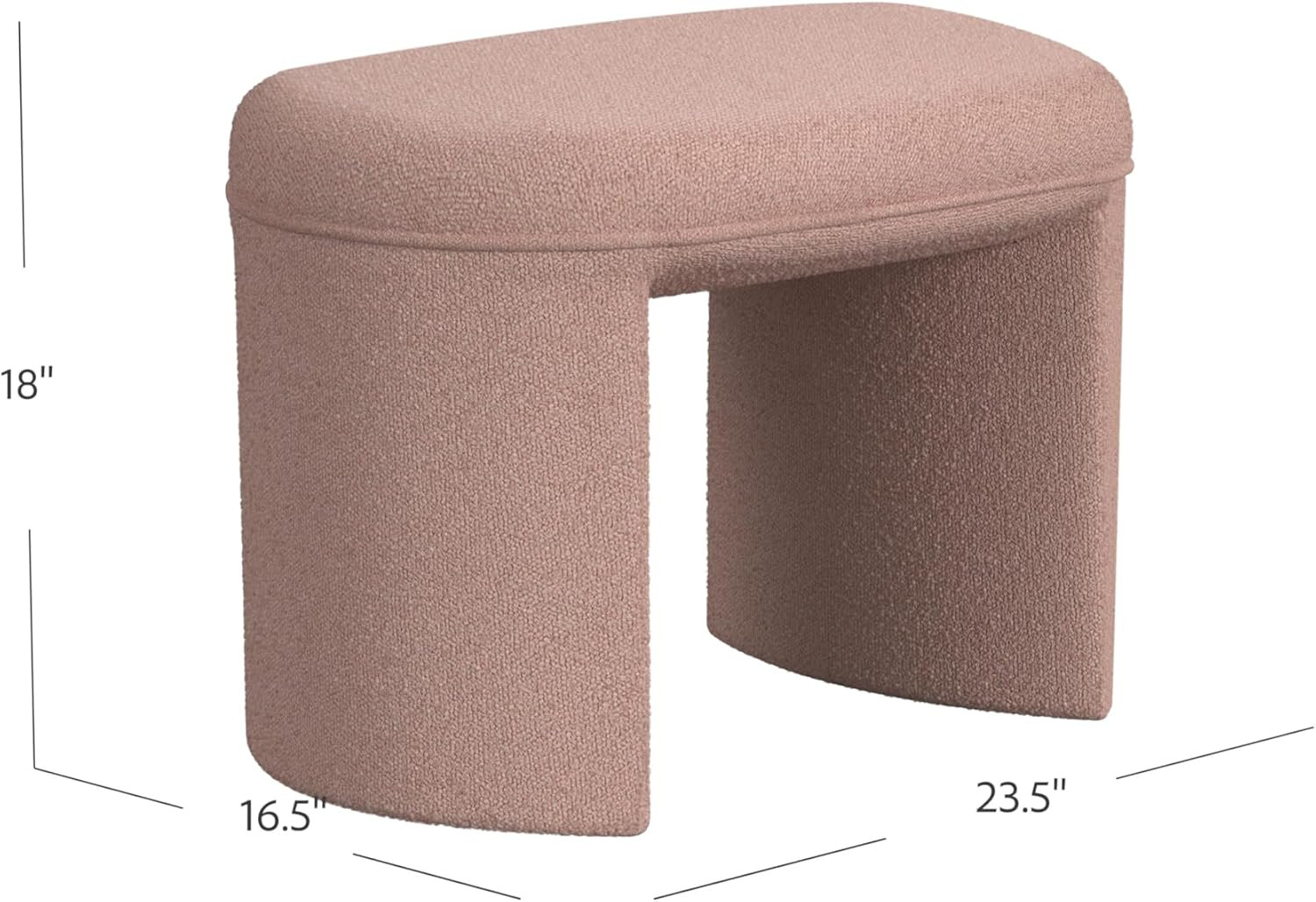 HomePop Quinn Modern Ottoman|Homepop Home Décor|Ottoman for Living Room & Bedroom -Boucle Pink | Amazon (US)