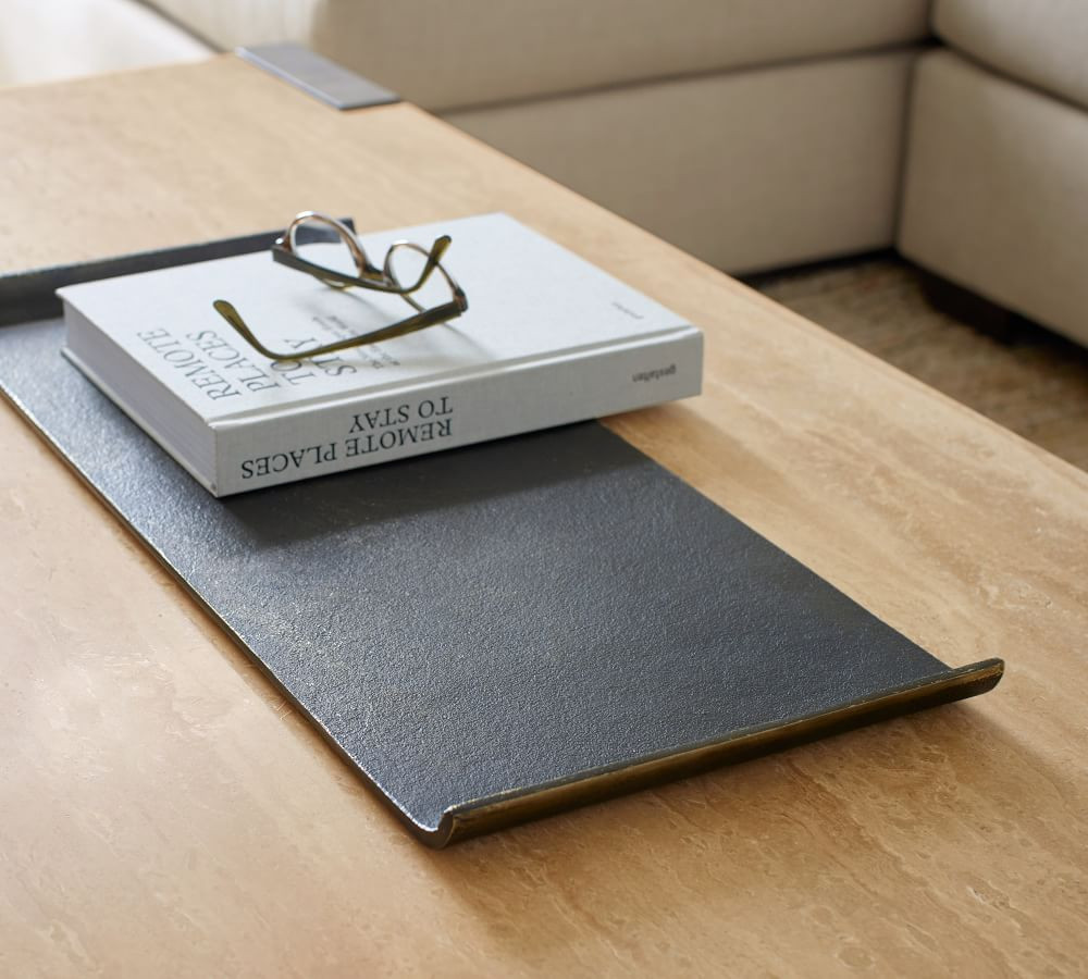 Curved Bronze Handcrafted Metal Tray | Pottery Barn (US)