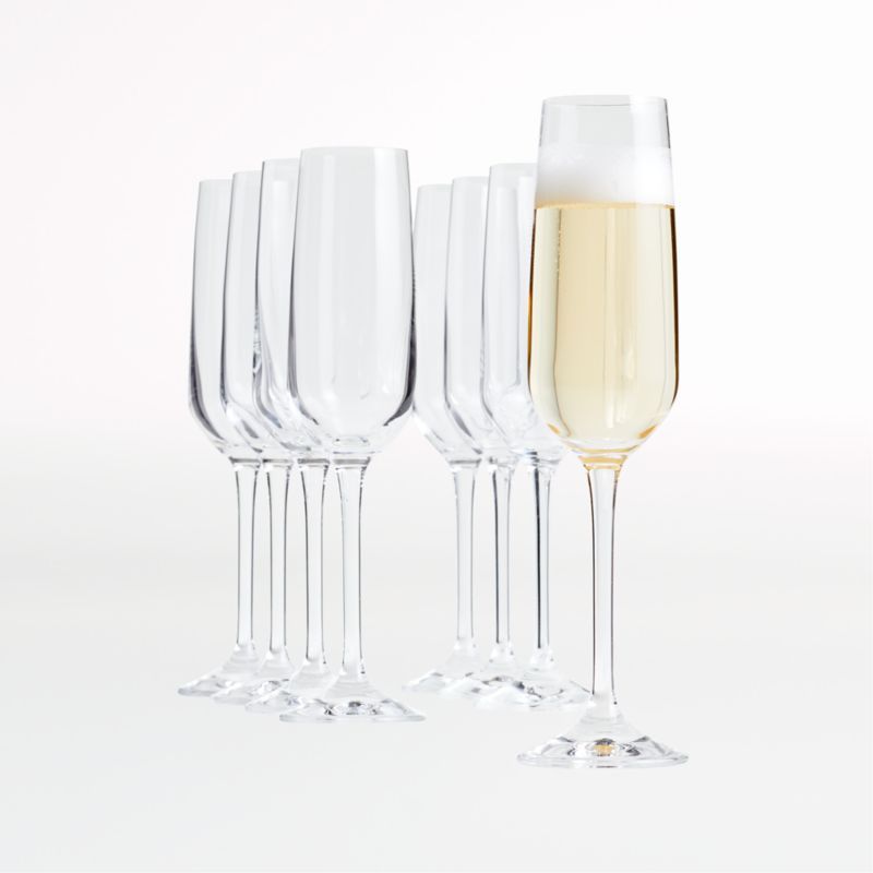 Nattie Champagne Glasses, Set of 8 + Reviews | Crate & Barrel | Crate & Barrel