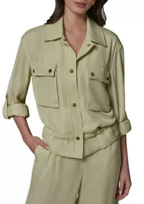 Donna Karan New York Women's Long Sleeve Utility Pocket Jacket, Medium | Belk