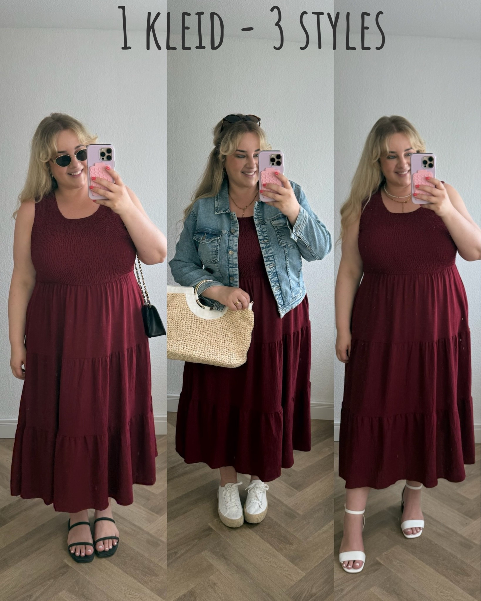 1 Kleid - 3 Styles ❤️❤️❤️

Trage 3XL, fällt aus wie 48/50

#kleid #summeroutfit #plussizefashion #curvy

#LTKdeutschland #LTKplussize #LTKkleider