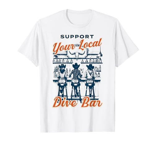 Support Your Local Dive Bar Vintage Nostalgic Retro Funny T-Shirt | Amazon (US)