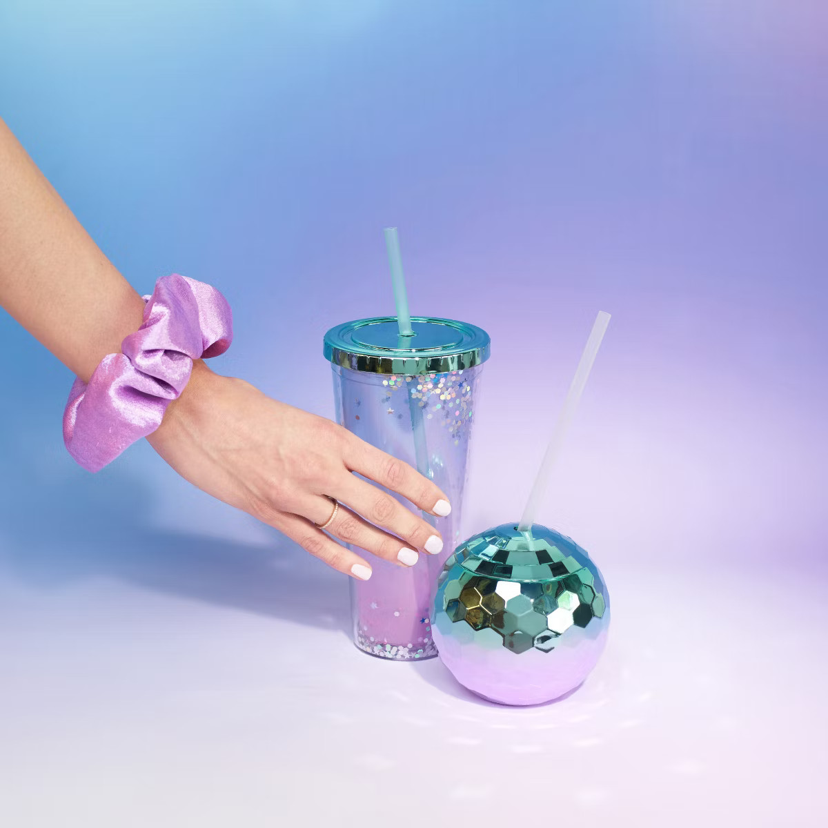 Blush Mermaid Tumbler with Screw On Lid, Silicone Seal, and Reusable Straw, Slim Clear Plastic Le... | Target