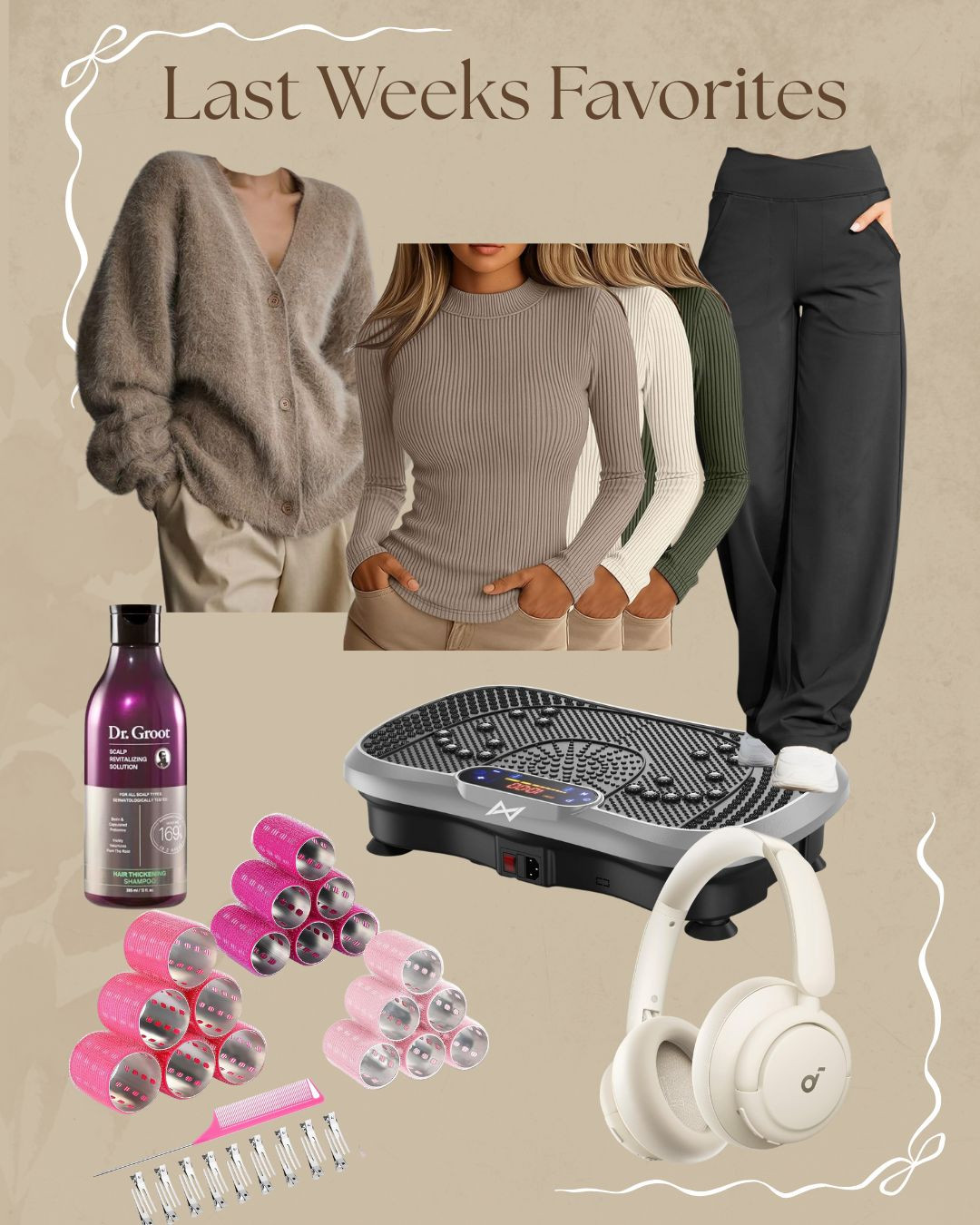 Amazon Favorites, Last Week Top Sellers. Vibration Plate for Lymphatic Drainage and exercise. The best Headphones...Favorite tops and sweater.  I love these pants. Can't live without hair products! 

 #LTKootd #LTKselfcare #LTKSeasonal