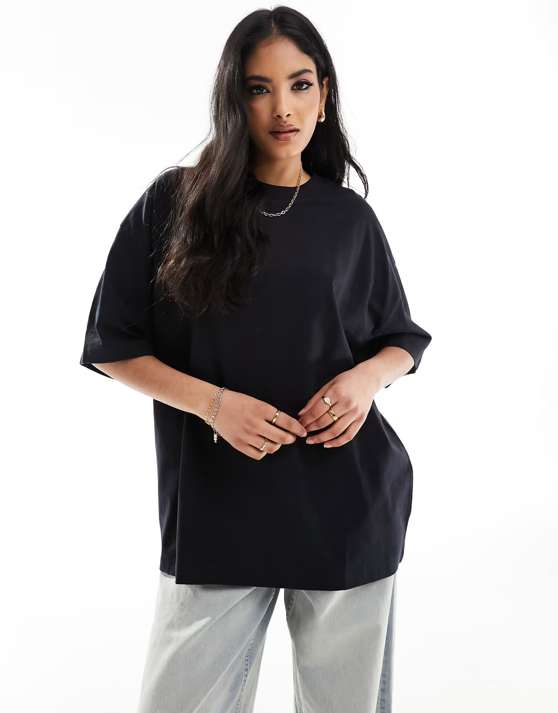 ASOS DESIGN slubby oversized tee in black | ASOS (Global)