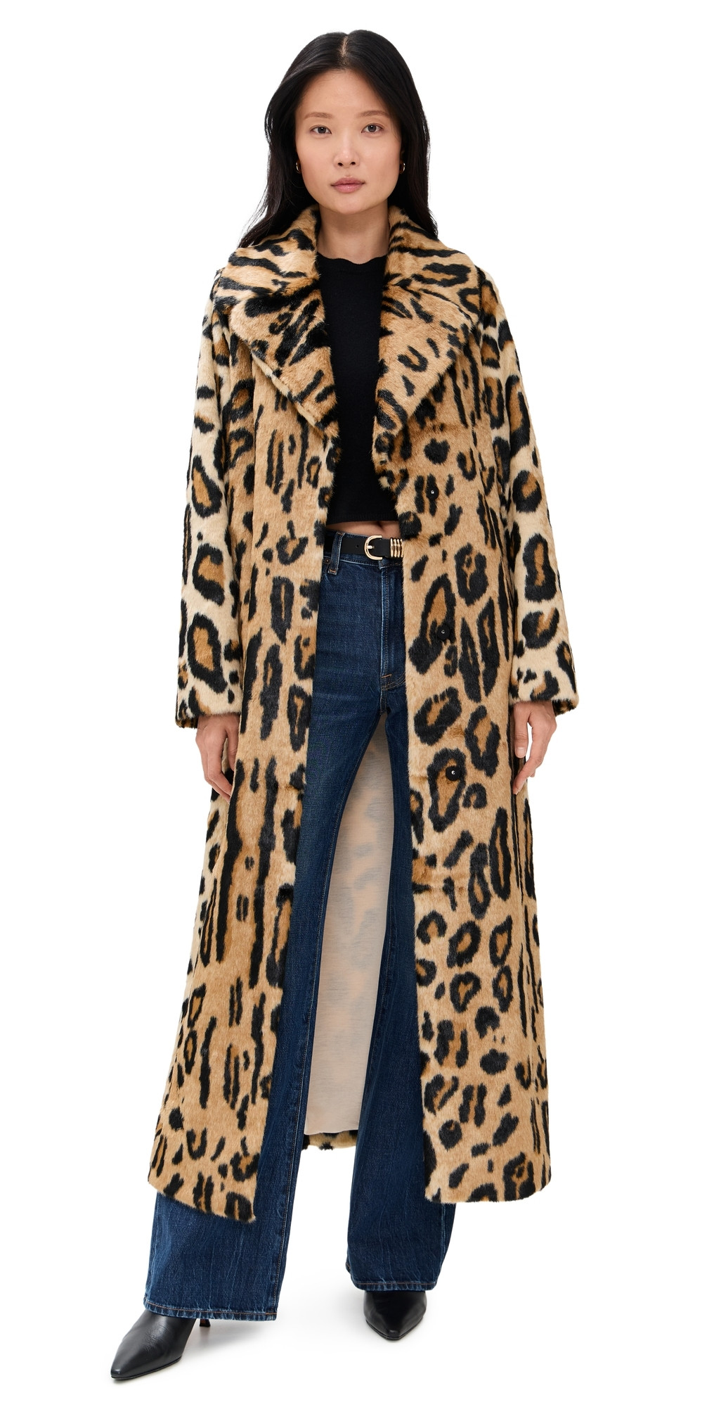 Show Me Your Mumu Miss Cindy Overcoat Feline Faux Fur M | Shopbop