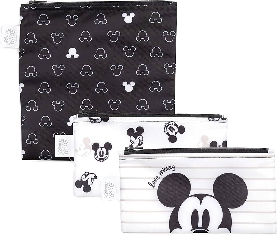 Bumkins Disney Reusable Sandwich and Snack Bags, for Kids School Lunch and for Adults Portion, Wa... | Amazon (US)