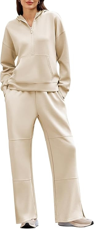 Pink Queen Womens 2 Piece Outfits Lounge Set Half Zip Sweatshirts and Sweatpants Loungewear Track... | Amazon (US)