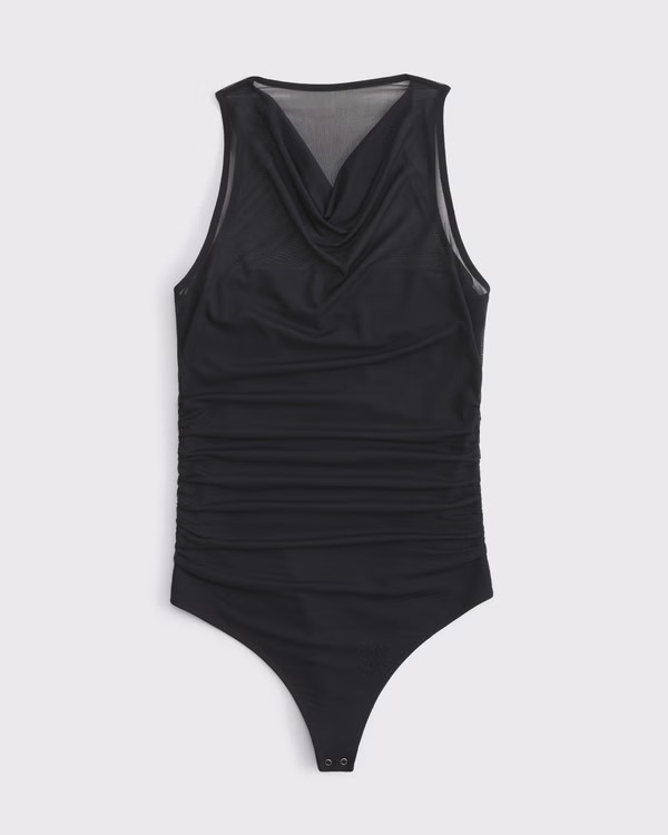 Women's Mesh Cowl Neck Bodysuit | Women's Tops | Abercrombie.com | Abercrombie & Fitch (US)