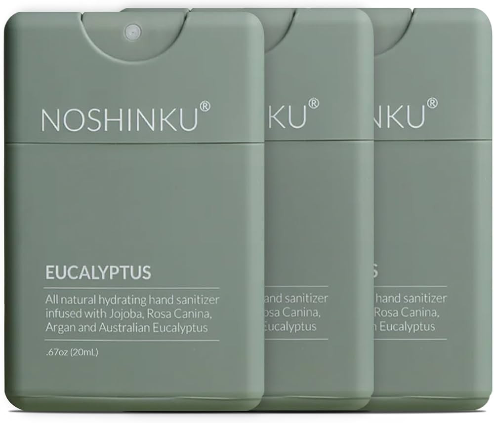 Noshinku Pocket Hand Sanitizer | Bundle (Eucalyptus Refillable (3-Pack) | Amazon (US)