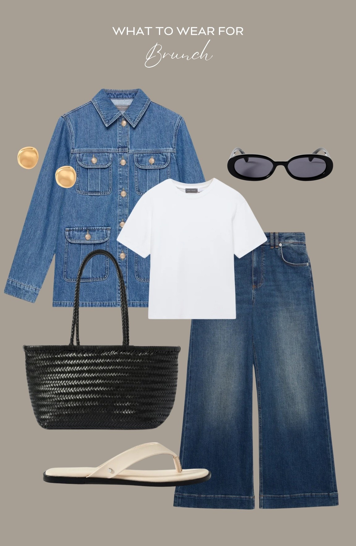 Brunch outfit for summer / transitional season 💙

Mint velvet, double denim, denim jacket, wide leg jeans

#LTKsummer