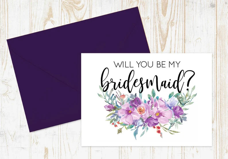 Bridesmaid proposal, Will you be my bridesmaid cards, Floral To My Bridesmaid, Bridal Cards, Brid... | Etsy (US)