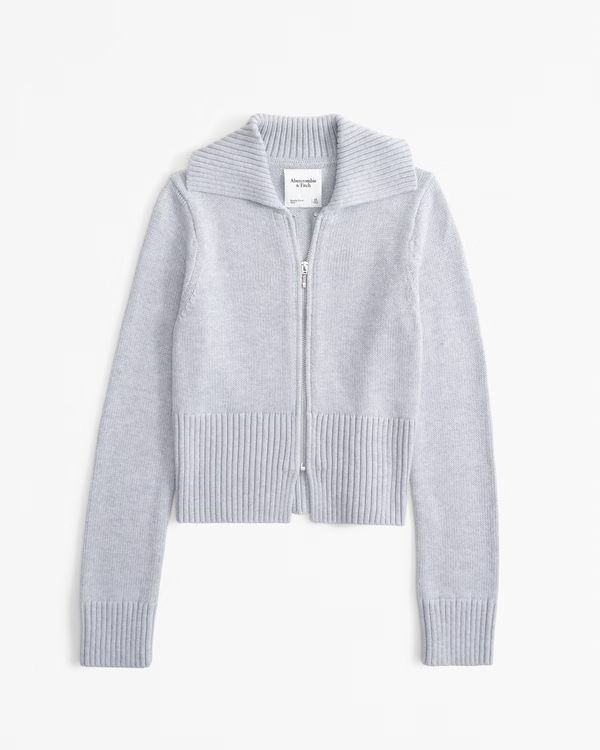 Women's Zip-Up Collared Cardigan | Women's New Arrivals | Abercrombie.com | Abercrombie & Fitch (US)