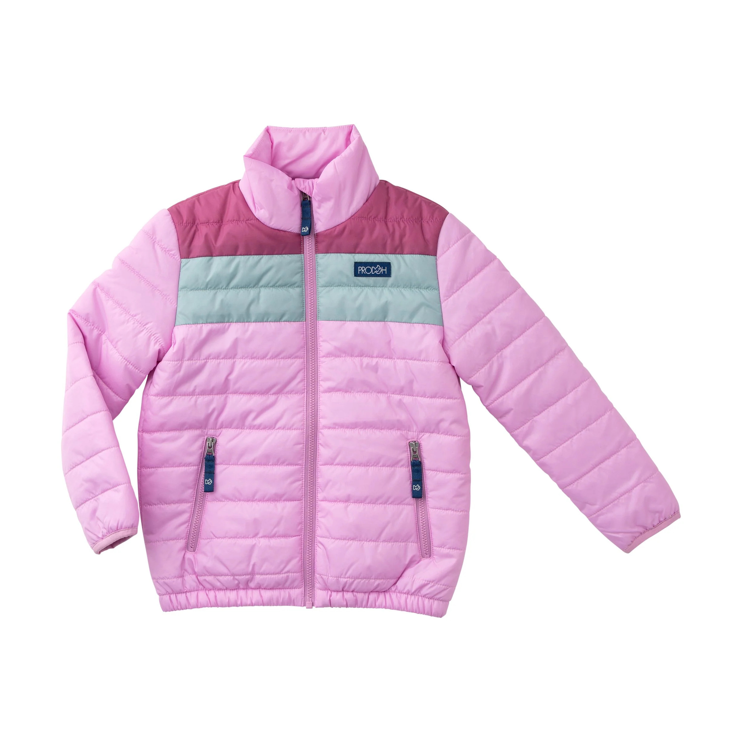 Girls Colorblock Puffer Jacket in Orchid Purple | PRODOH