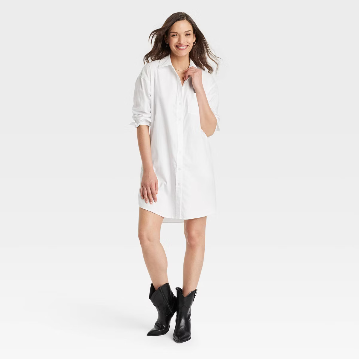 Women's Long Sleeve Mini Shirtdress - Universal Thread™ | Target